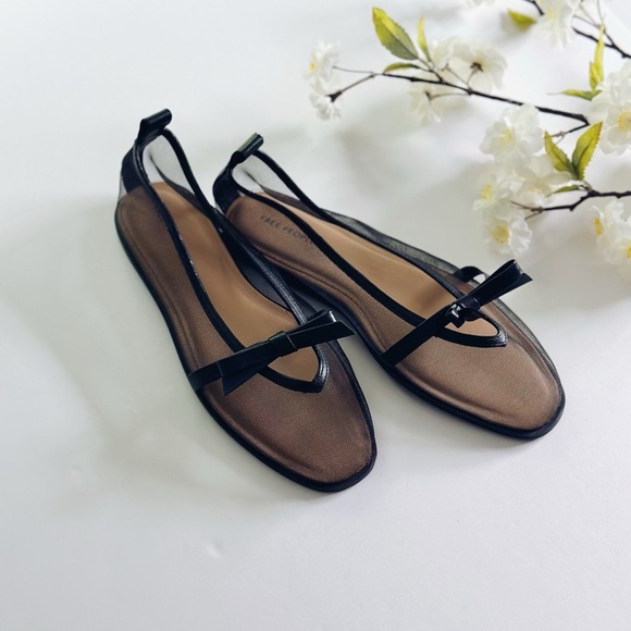 Free People Mesh Mania Bow Flats Black - Picture 3 of 10